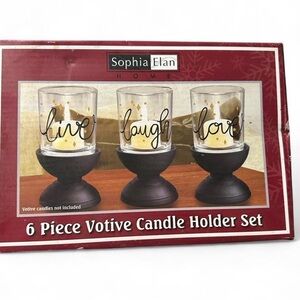 Black and Gold Votive Candle Holder Set